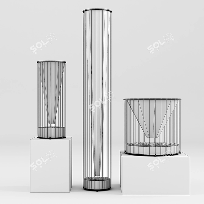 Pluma Floor Lamp - Elegant Lighting Solution 3D model image 2