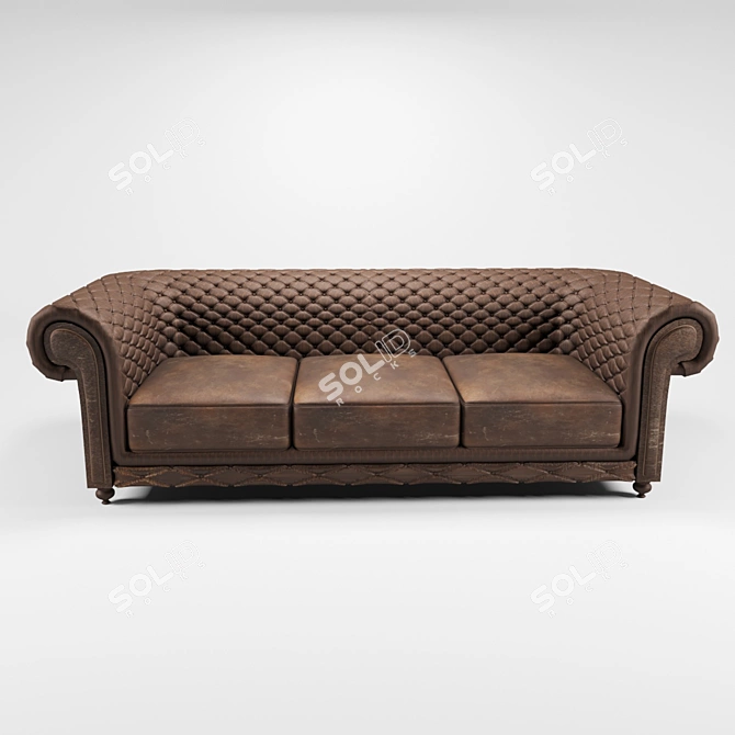 Stylish Leather Sofa: Perfect for Office and Home 3D model image 2