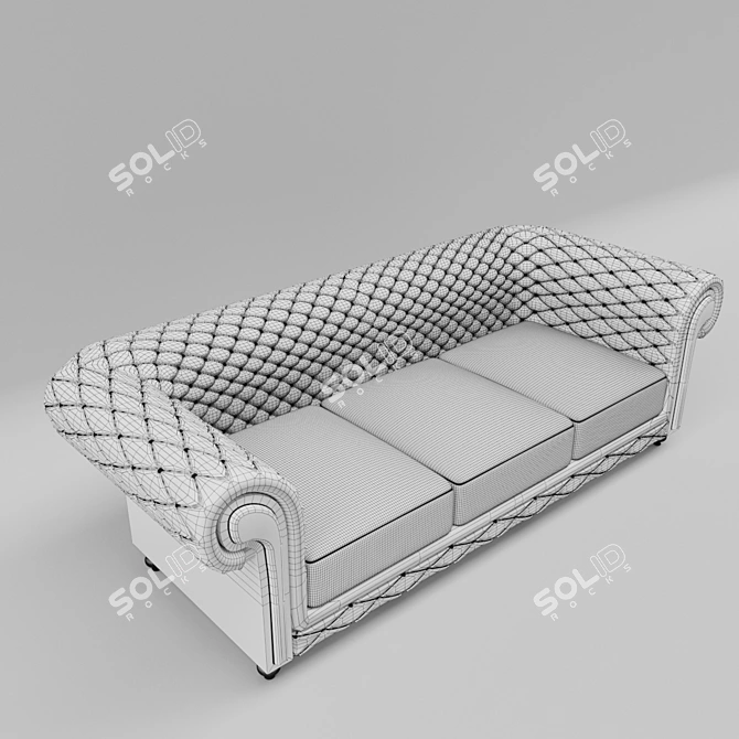 Stylish Leather Sofa: Perfect for Office and Home 3D model image 3