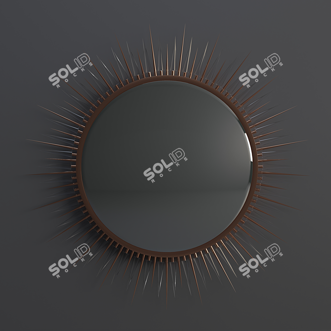 Explosion Mirror - Elegant Brass & Crystal Glass Design 3D model image 2