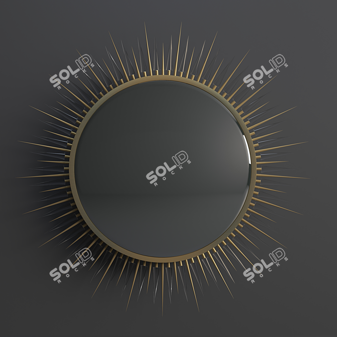 Explosion Mirror - Elegant Brass & Crystal Glass Design 3D model image 3