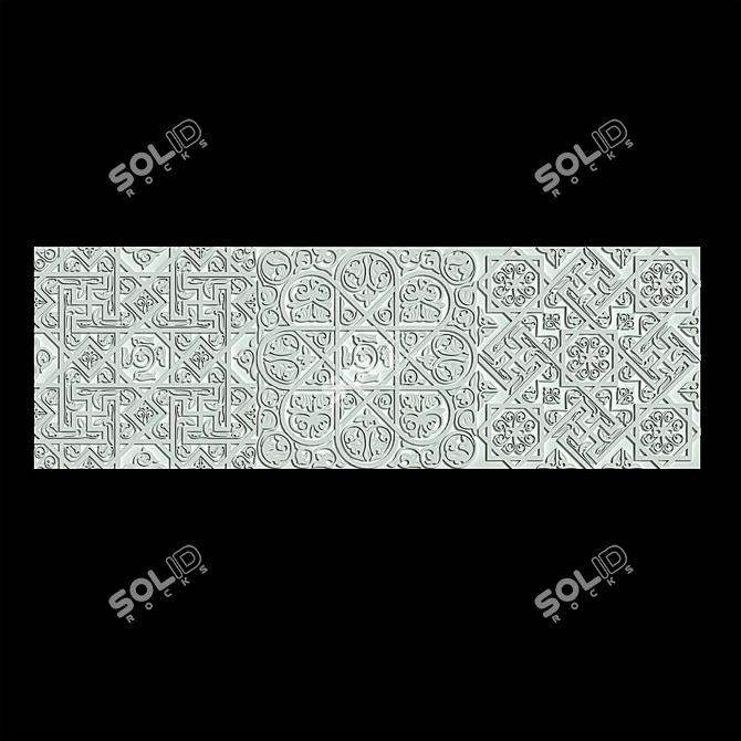 Samanid Ornamental Alabaster Panels 3D model image 1