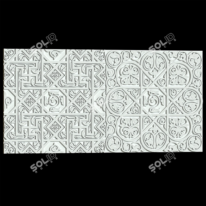Samanid Ornamental Alabaster Panels 3D model image 2