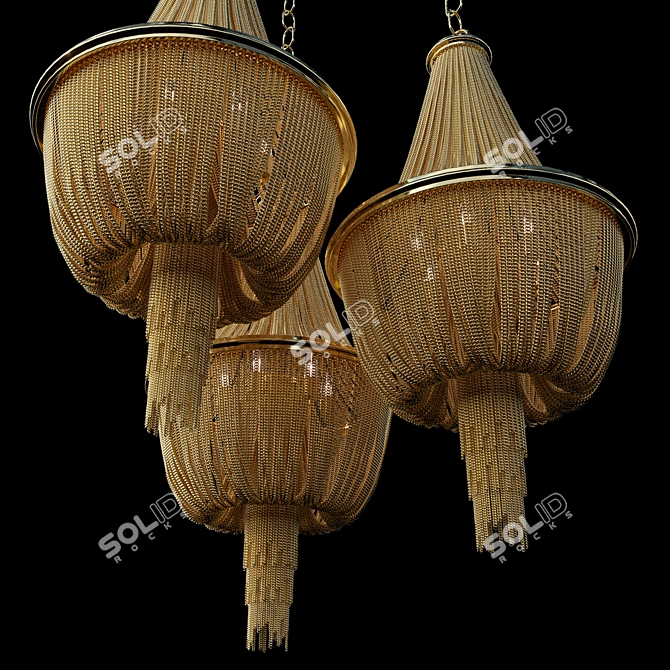 Elegant Ethnic Brass Chandelier - Eichholtz Martinez 3D model image 1