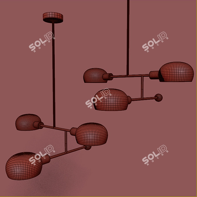 Modern Tangle Pendant Chandelier 3D model image 3