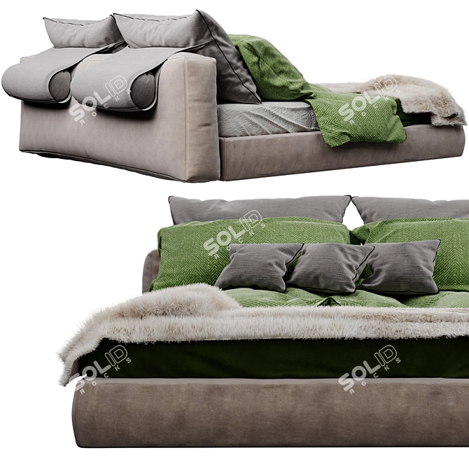 Cassina L34 MEX C Bed: Sleek Elegance for Modern Bedrooms 3D model image 2