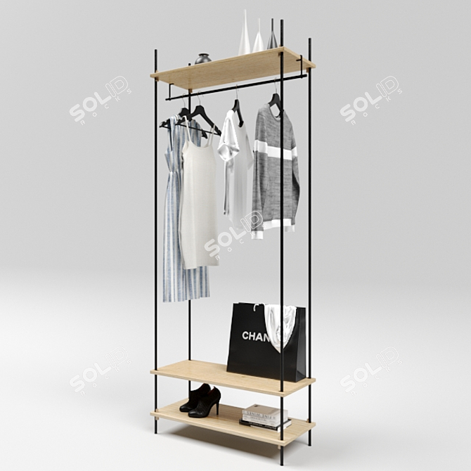 Minimalist Wardrobe System 3D model image 1