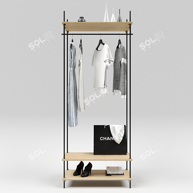 Minimalist Wardrobe System 3D model image 2