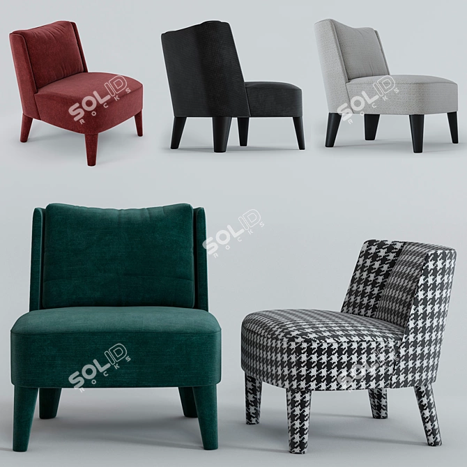 Elegant Small Armchairs by Meridiani 3D model image 1