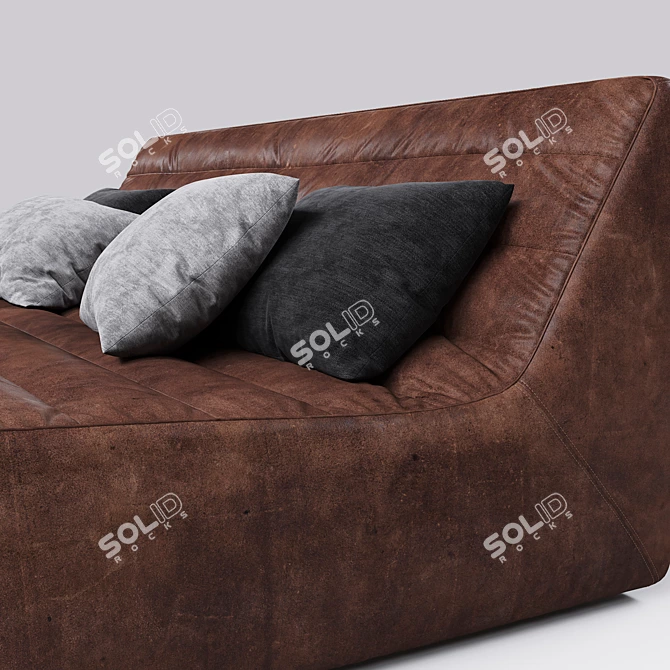 Luxurious Chelsea Leather Sofa 3D model image 2