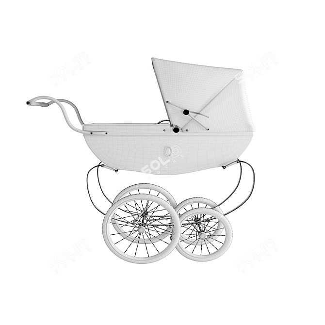 Classic Silver Cross Kensington Baby Carriage 3D model image 3