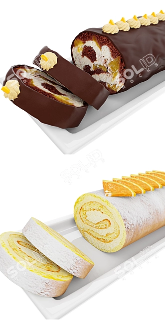 Citrus Delights Cake Collection 3D model image 4