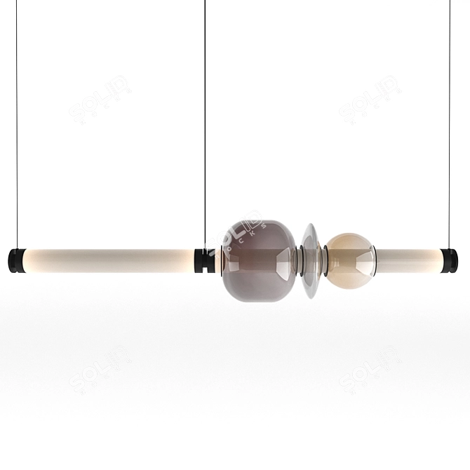 Elegant Luna Glass and Metal Tier 3D model image 2