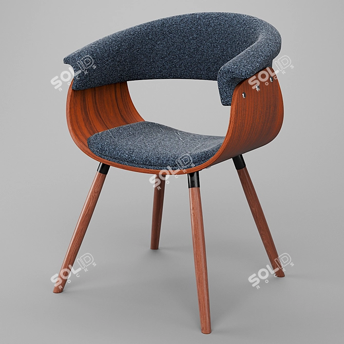 Holt Mid-century Modern Accent Chair 3D model image 1