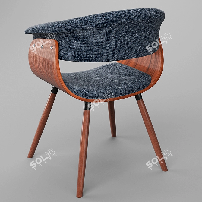 Holt Mid-century Modern Accent Chair 3D model image 2