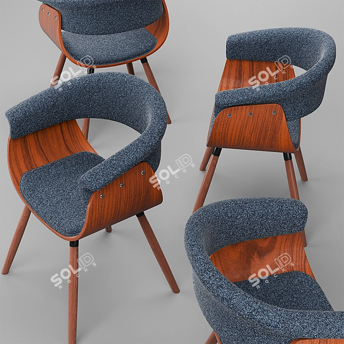 Holt Mid-century Modern Accent Chair 3D model image 3