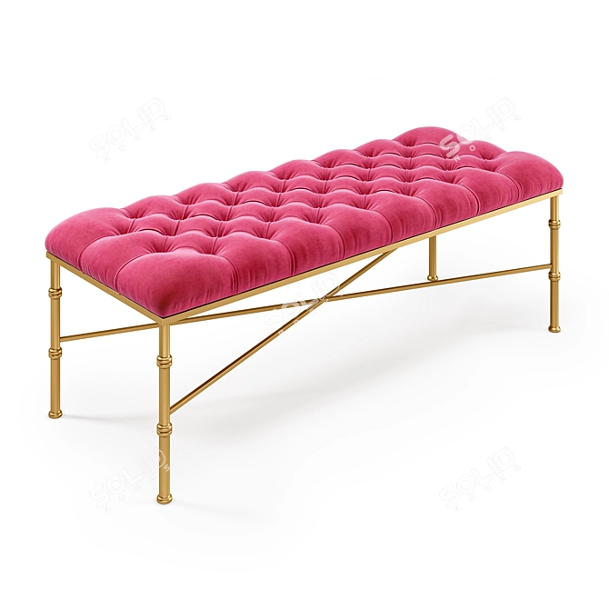 Luxurious Kylie Velvet Bench 3D model image 1