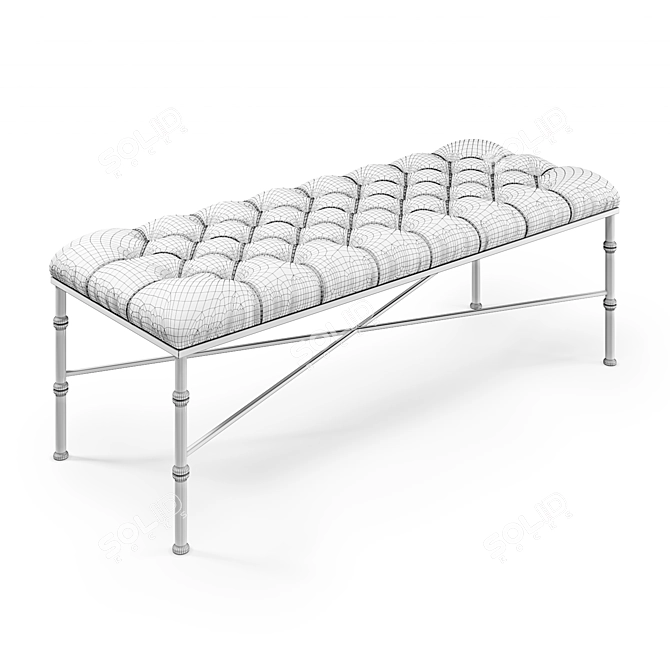 Luxurious Kylie Velvet Bench 3D model image 2