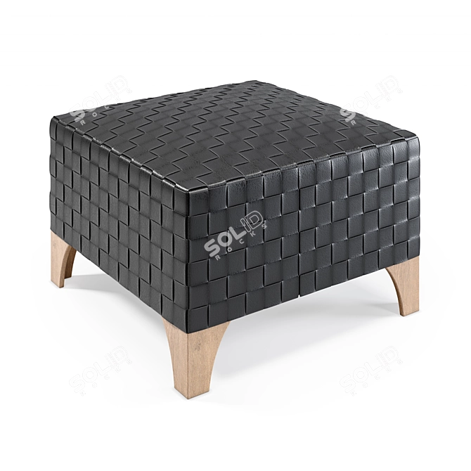 Luxury Leather Ottoman: Stylish and Comfortable 3D model image 1