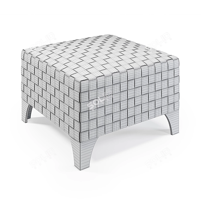 Luxury Leather Ottoman: Stylish and Comfortable 3D model image 2