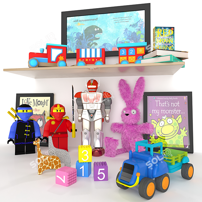 Hasbro Toy Set: Adorable Decor for Kids Room 3D model image 1