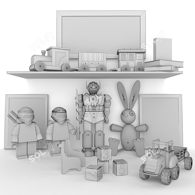 Hasbro Toy Set: Adorable Decor for Kids Room 3D model image 3