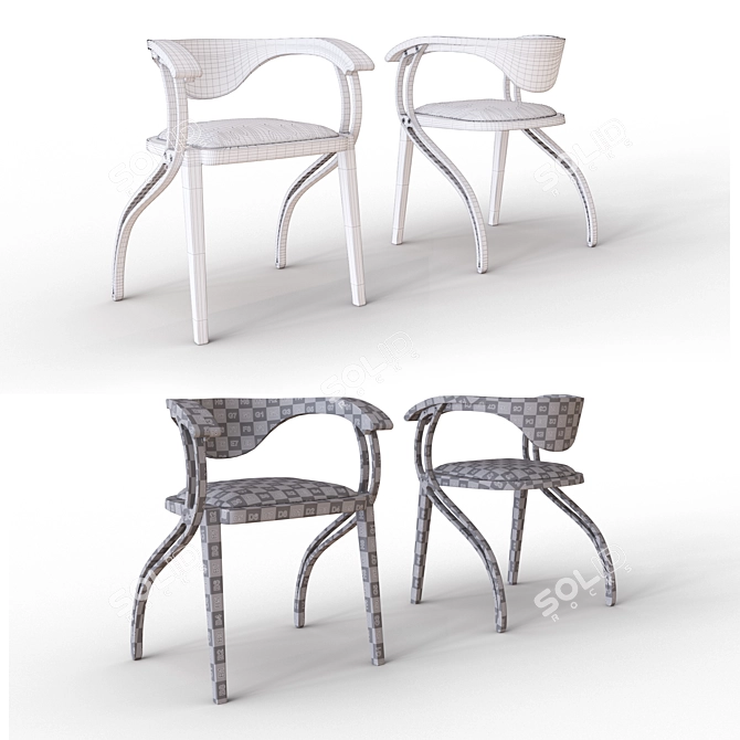 Palare Modern Dining Chair 3D model image 3