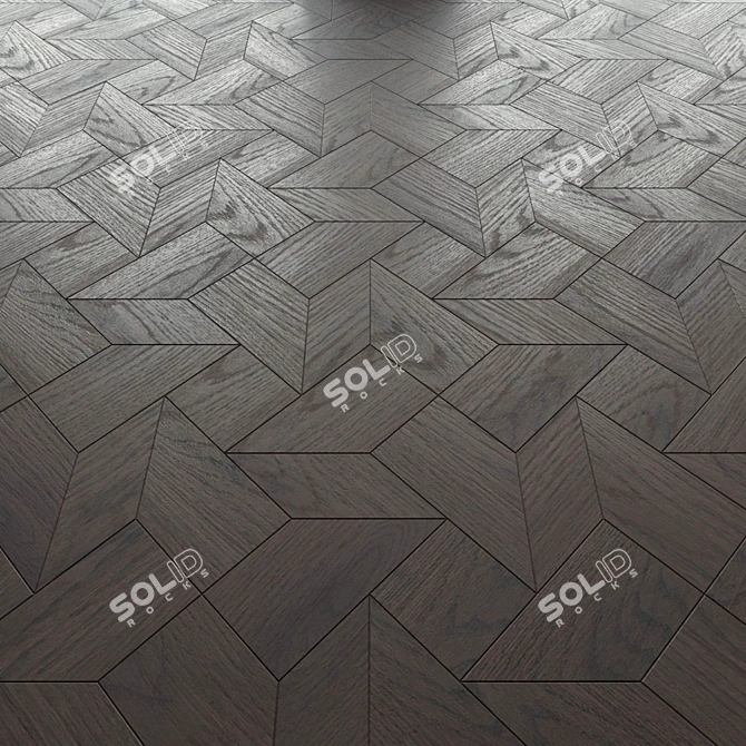 Golden Oak Tricot Parquet: Striking Design & Craftsmanship 3D model image 1