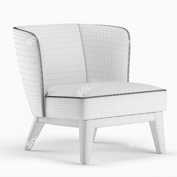 Elegant Art Deco Rondò Armchair 3D model image 2
