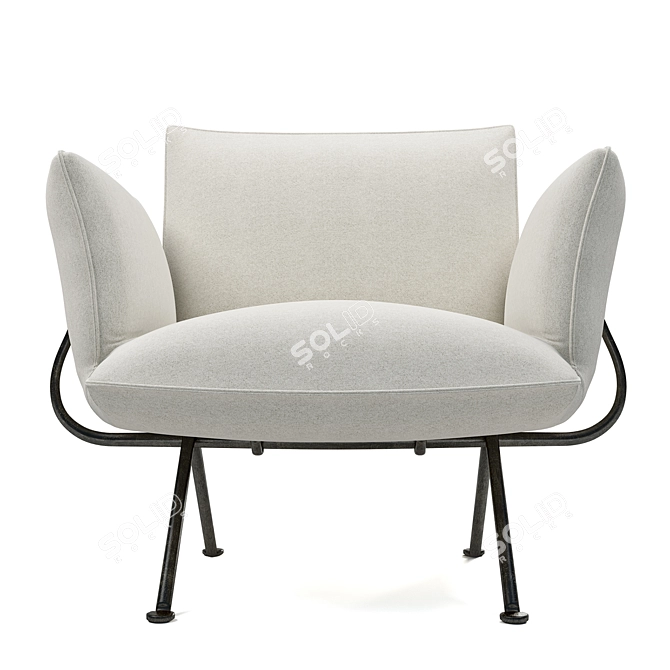 Classic Comfort: Officina Armchair 3D model image 2