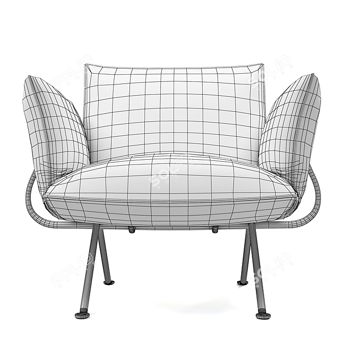 Classic Comfort: Officina Armchair 3D model image 3