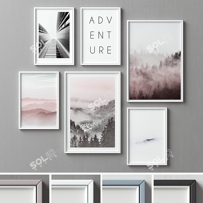 Frames Set-94: Versatile Collection of Picture Frames 3D model image 1