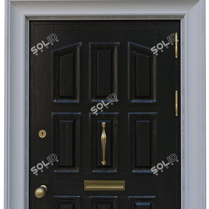 Classic Swing Door, 900x2000 Dimensions 3D model image 2