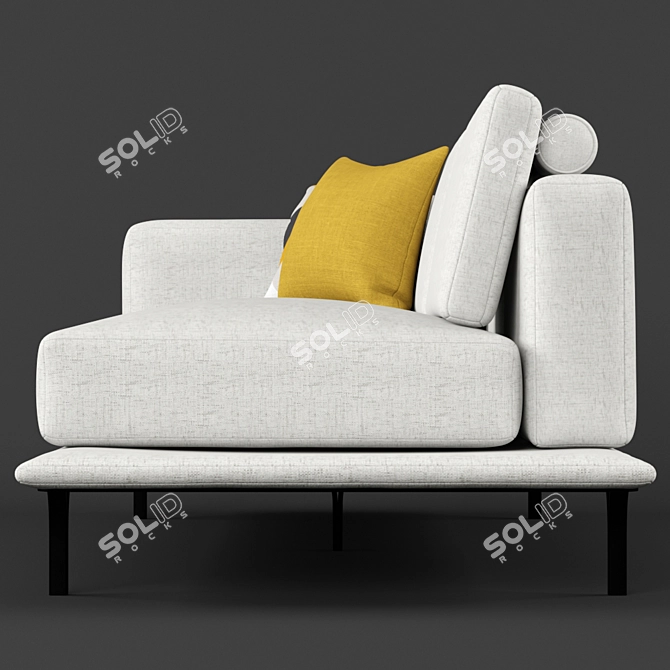 Elegant Nocelle 3 Seater Sofa Set 3D model image 3