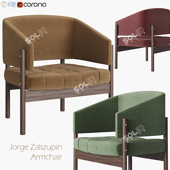 Jorge Zalszupin Senior Lounge Chair: Sleek Elegance for Ultimate Comfort 3D model image 1