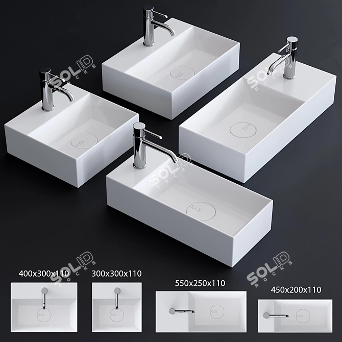 Alice Ceramica Spy Washbasin Set 3D model image 1