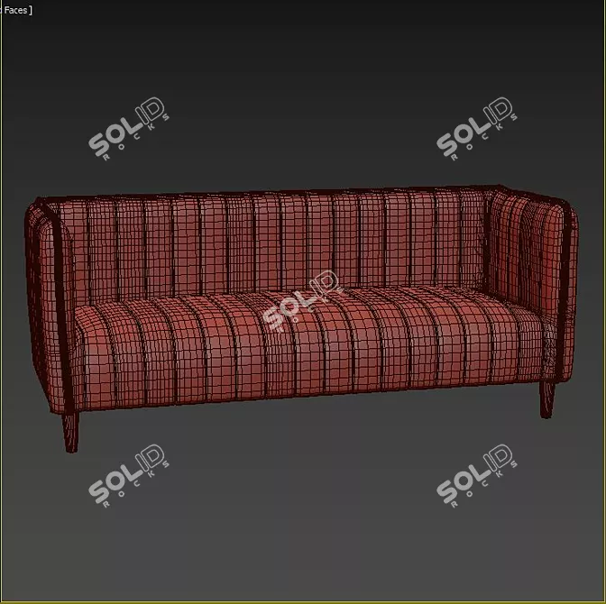 Marview Velvet Sofa 
Luxurious Velvet Seating 3D model image 3