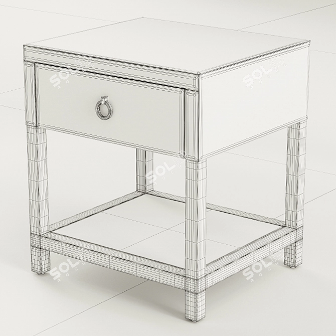 Garda Decor Black Glass Side Table 3D model image 3