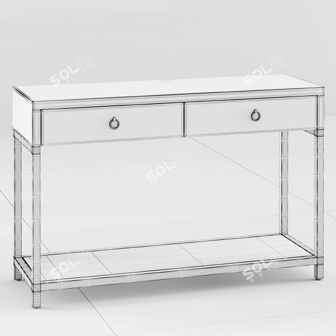 Garda Decor Black Glass Console 3D model image 3