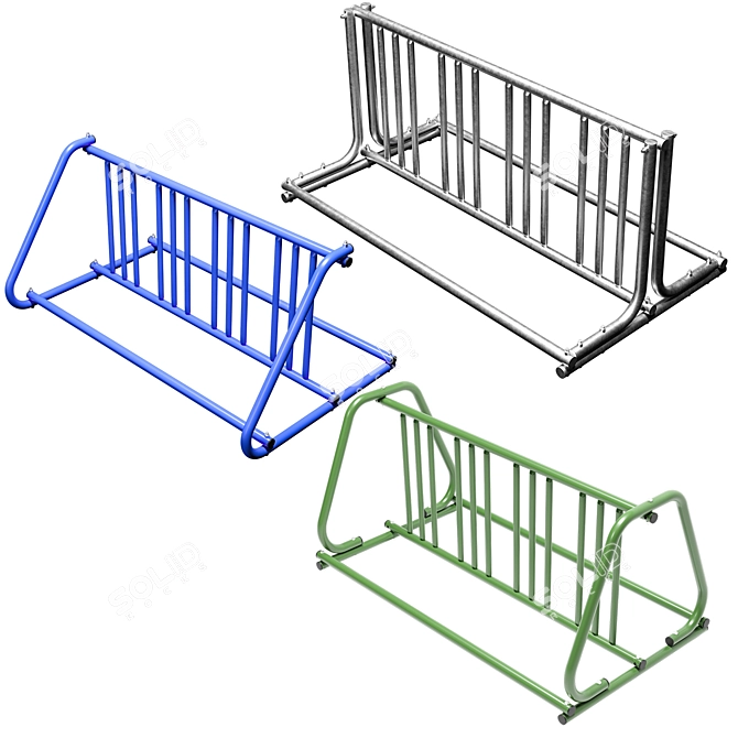 Heavy-Duty Bike Rack: Secure and Space-Saving 3D model image 2