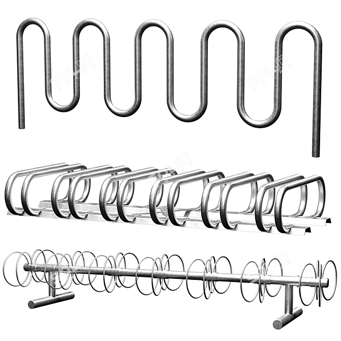 Sturdy Commercial Bike Rack for Multiple Bicycles 3D model image 1