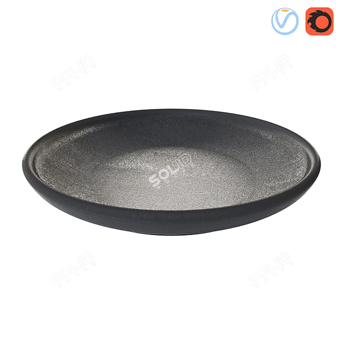 Gray Plant Pot Tray 3D model image 1