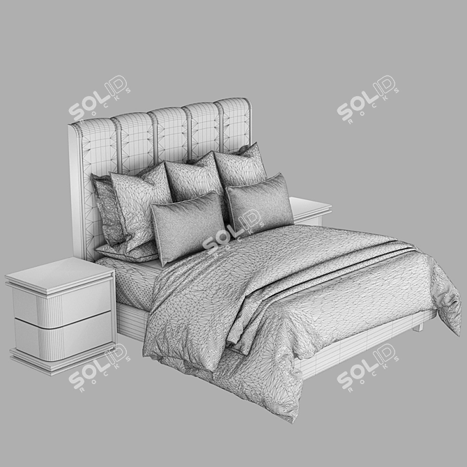 Sleek Dream Modern Bed 3D model image 3