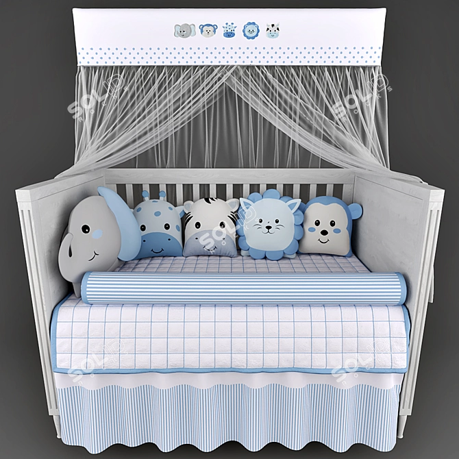 Safari Friends Crib Set: Mon Tresor & Underwear 3D model image 1