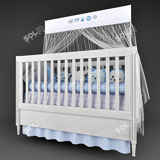 Safari Friends Crib Set: Mon Tresor & Underwear 3D model image 2