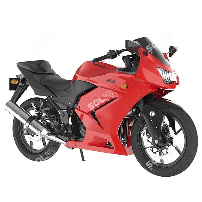 2014 Kawasaki Ninja Sport Motorbike 3D model image 1
