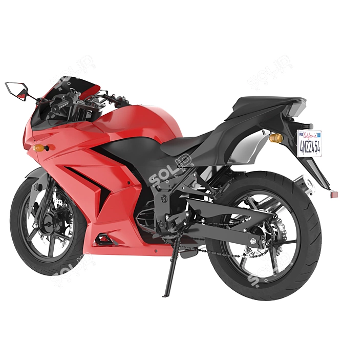 2014 Kawasaki Ninja Sport Motorbike 3D model image 2