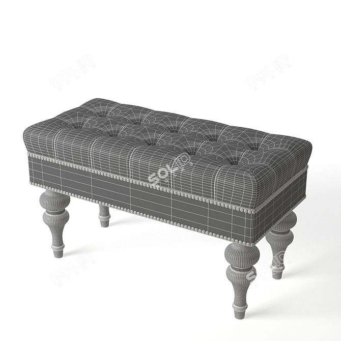 Luxurious Handcrafted Gray Velvet Banquette: Barlett 3D model image 2