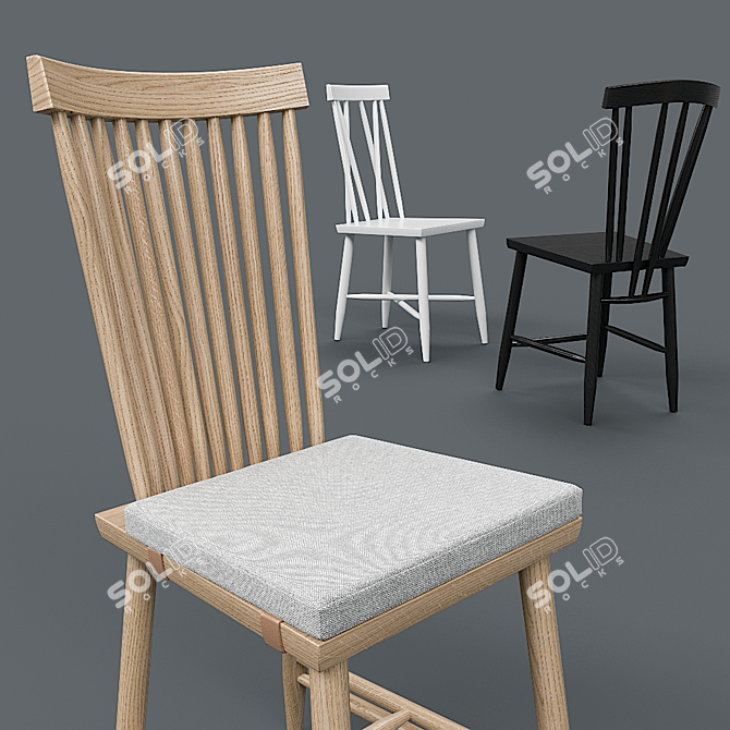 Stylish Family Chairs: Scandinavian Design 3D model image 2