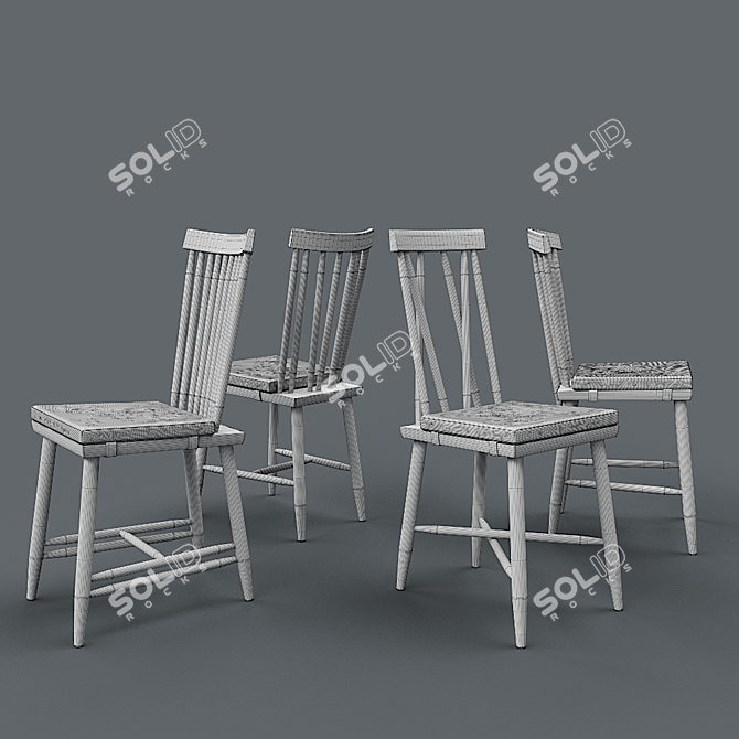 Stylish Family Chairs: Scandinavian Design 3D model image 3